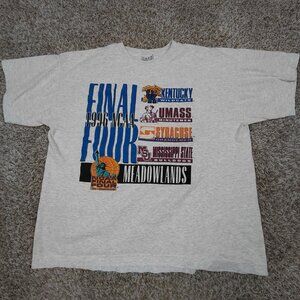 Vintage 90s Final Four Basketball T Shirt Mens XL Made In USA Kentucky Wildcats